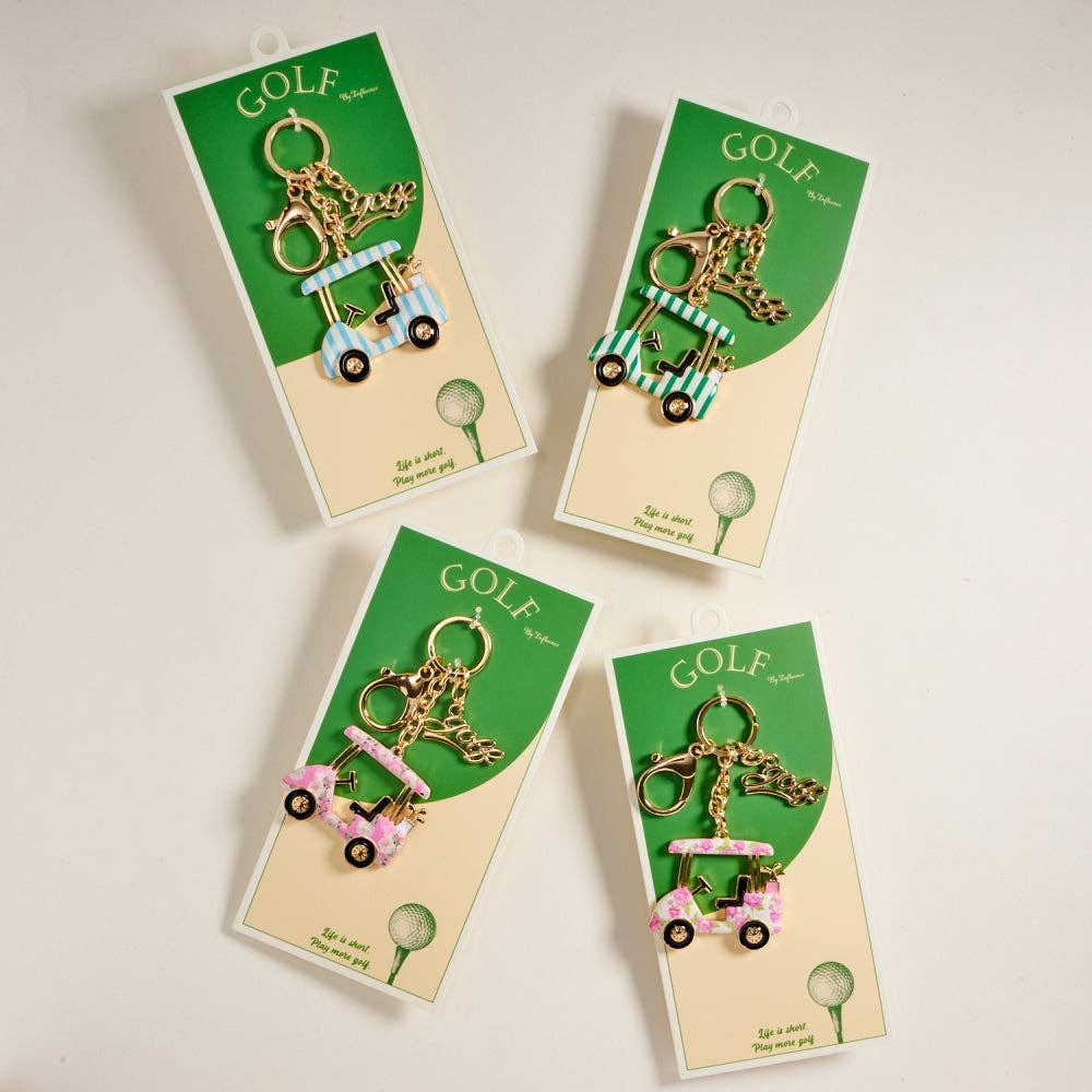 Golf Cart Keychain Bag Charm