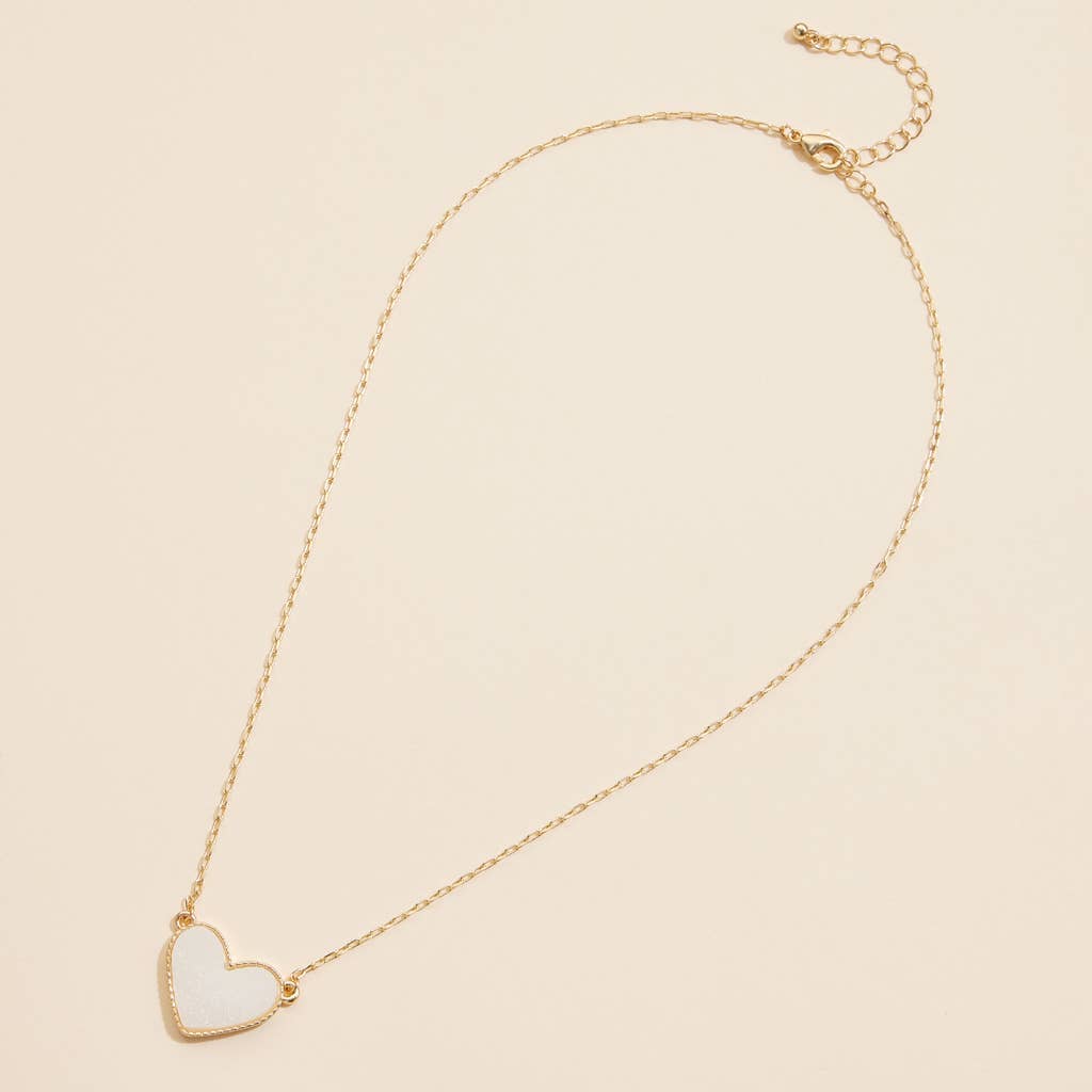 Heart Stone Charm Necklace