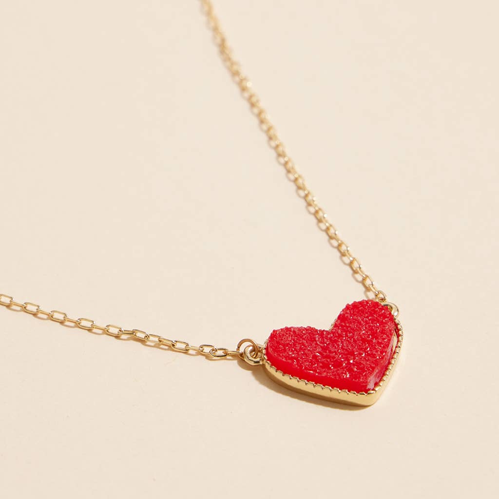 Heart Stone Charm Necklace