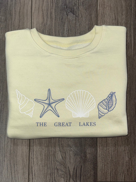 The Great Lakes Lemon Seashell Crewneck