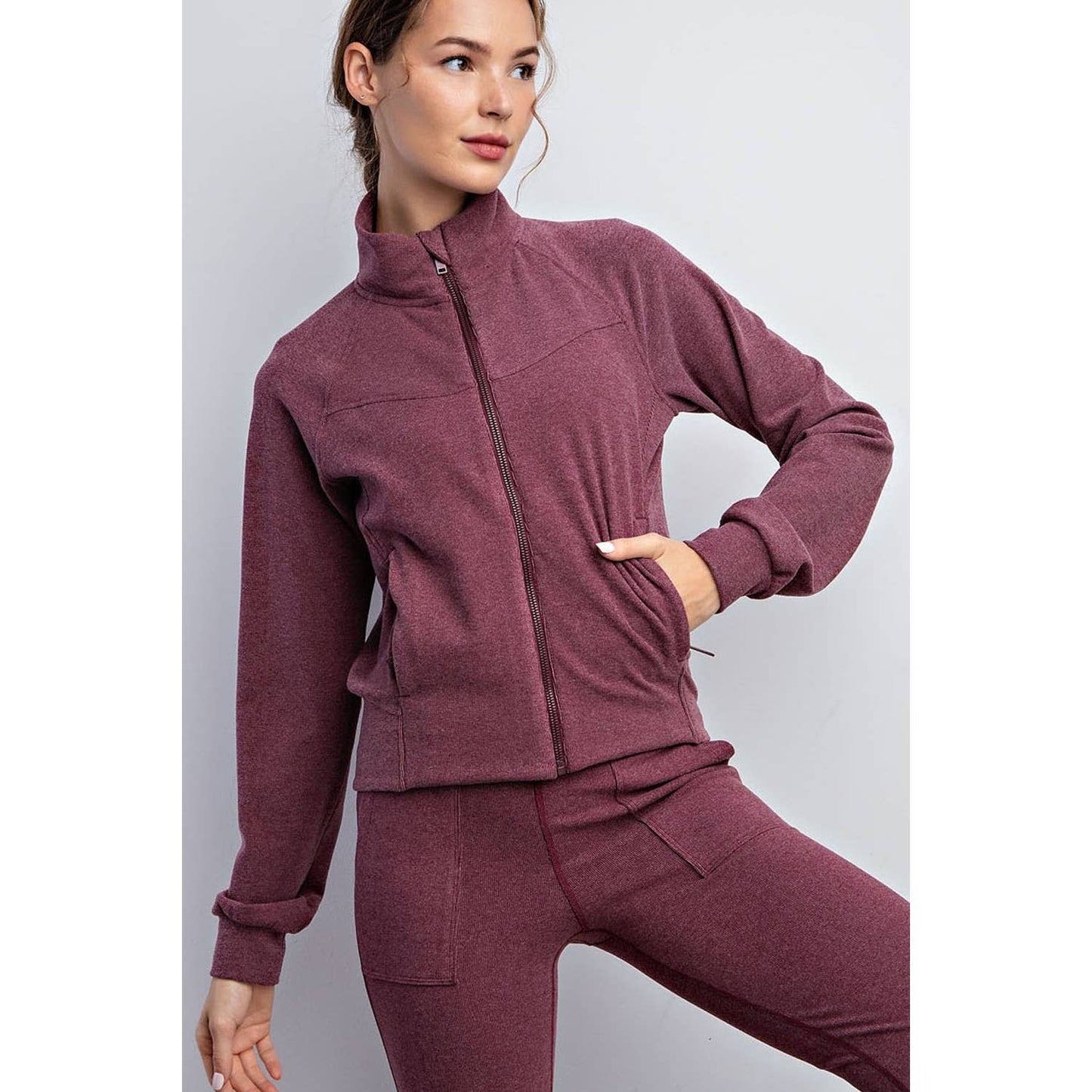 CASSIS RIB BRUSHED CROPPED JACKET