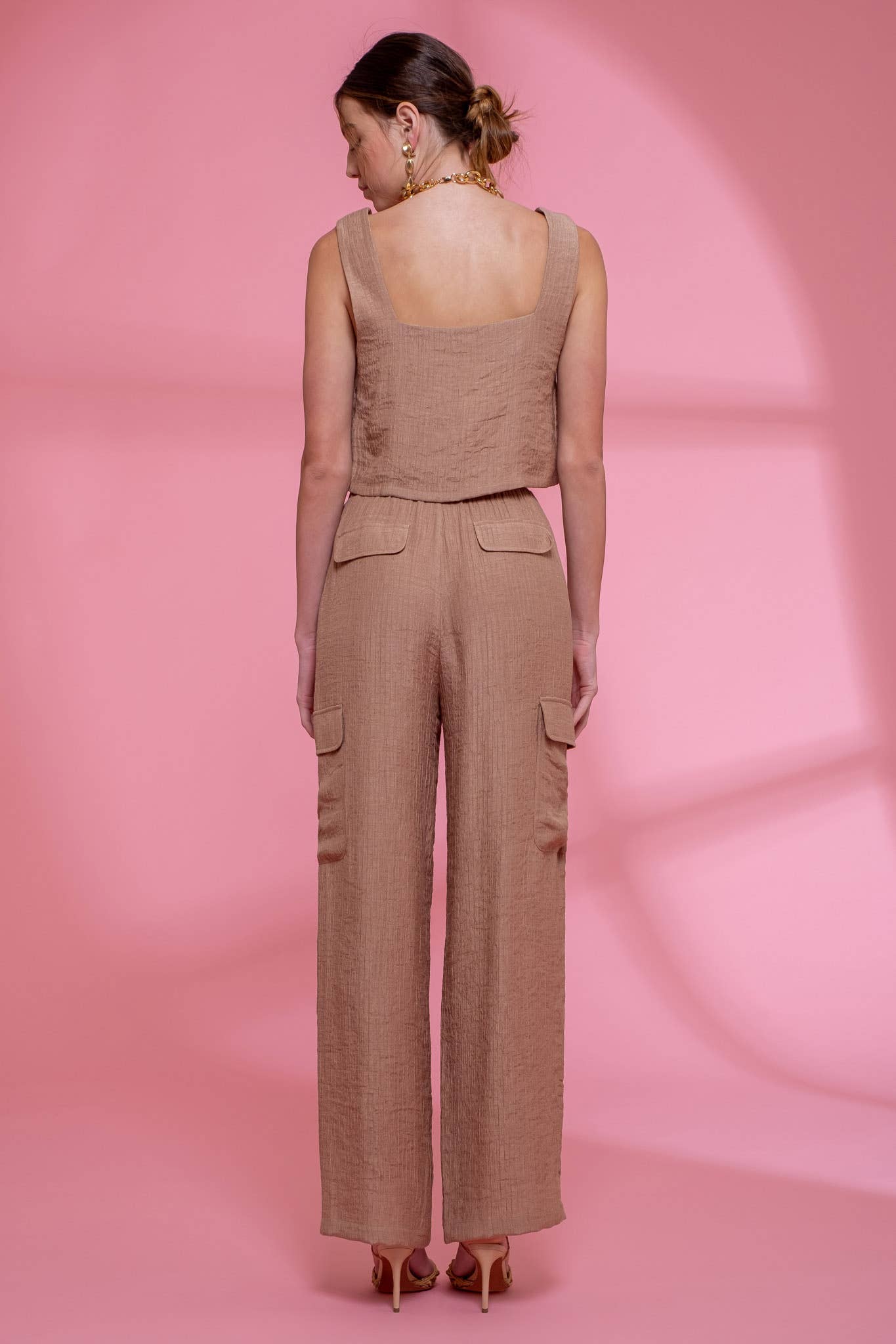 Olive Wide Leg Cargo Pants