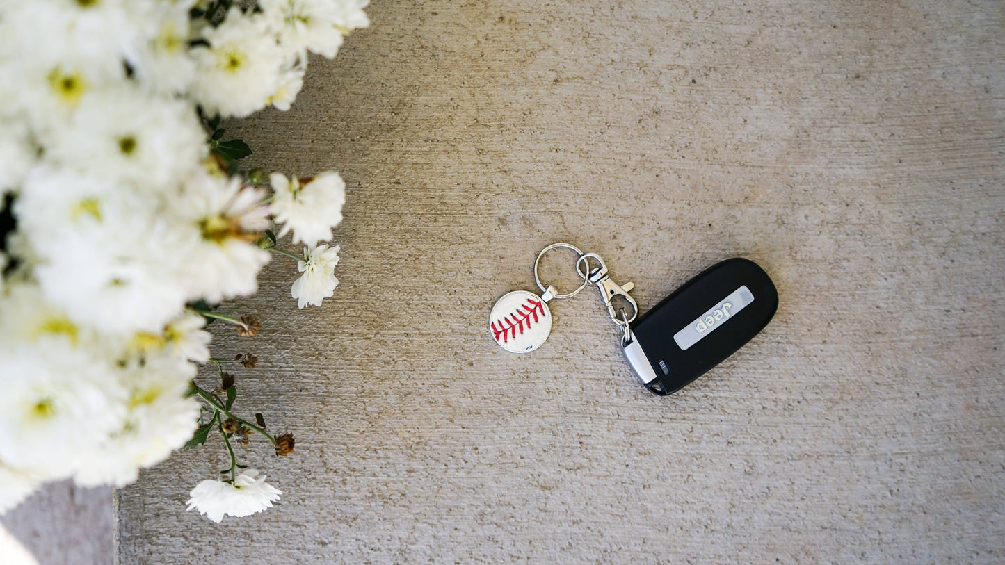 Baseball Seam Keychain