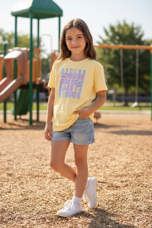 Sunshine Waves + Lake Days - Youth Tee