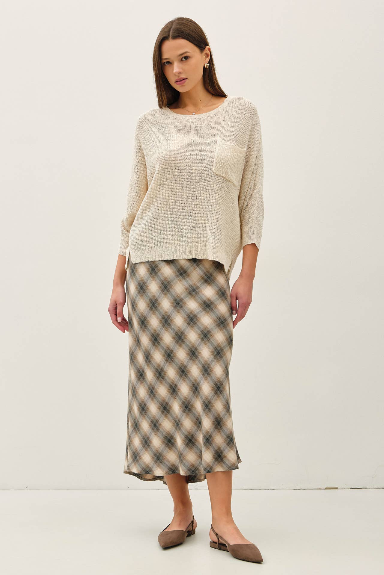 Cream Dolman Light Sweater