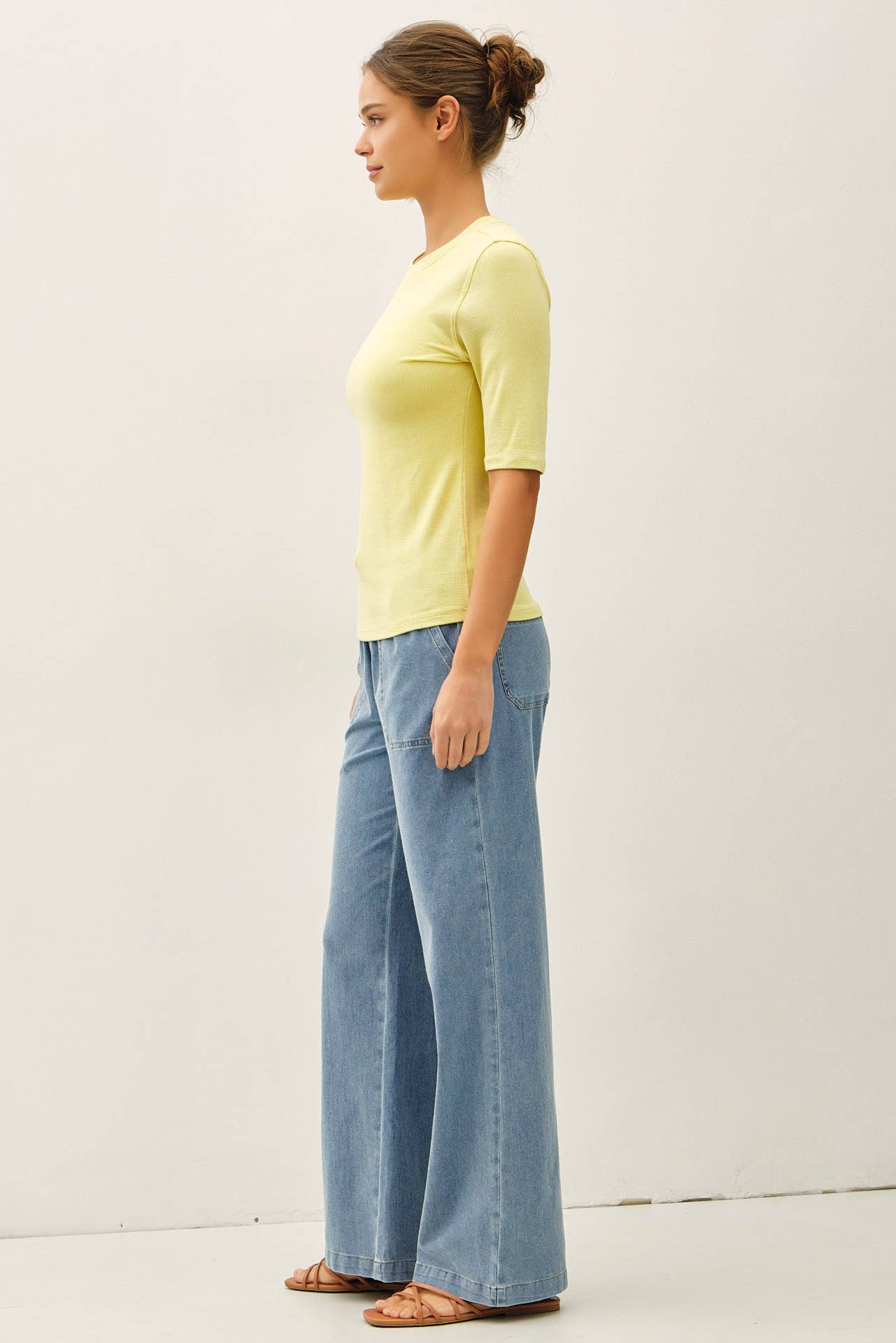 Denim Wide Leg Pants