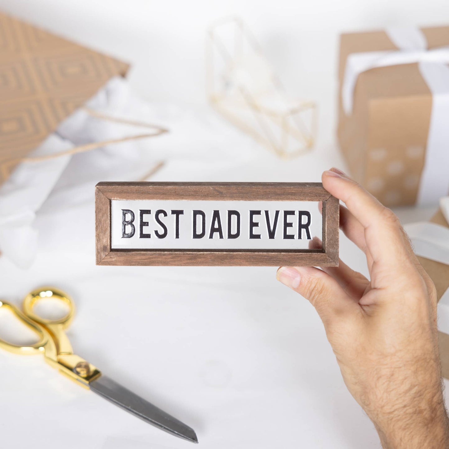 Best Dad Ever - 6" x 2" Wood Framed Plaque