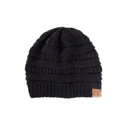 C.C Ribbed Solid Color Beanies