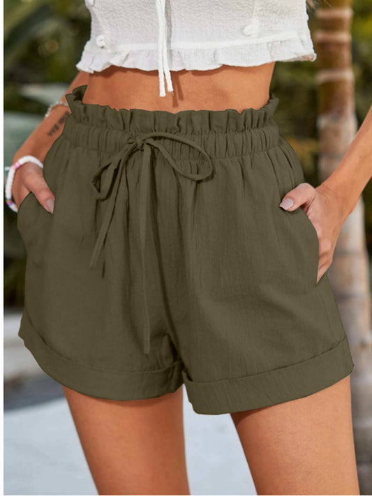 Deep Green Casual Fashion Shorts