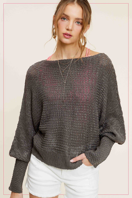 Pebble Lightweight Dolman Sleeve Summer Sweater