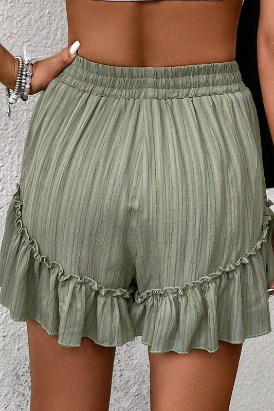 Sage Ruffle Hem Flowy Shorts