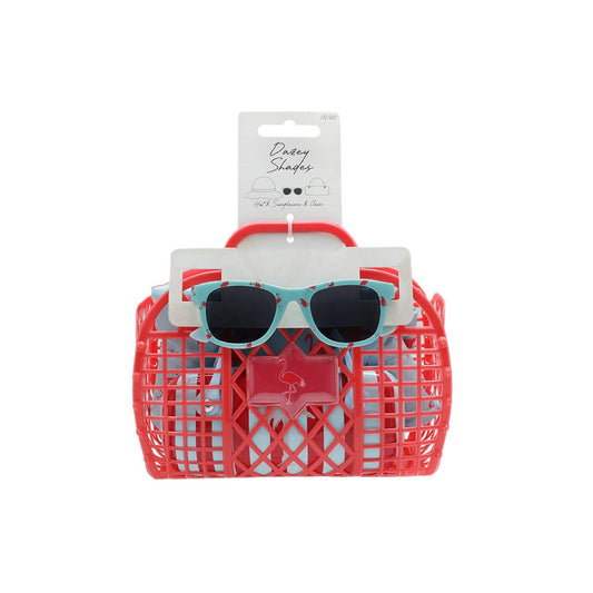 Kids Sunglasses with Hat + Case and Bag Summer Spring Set