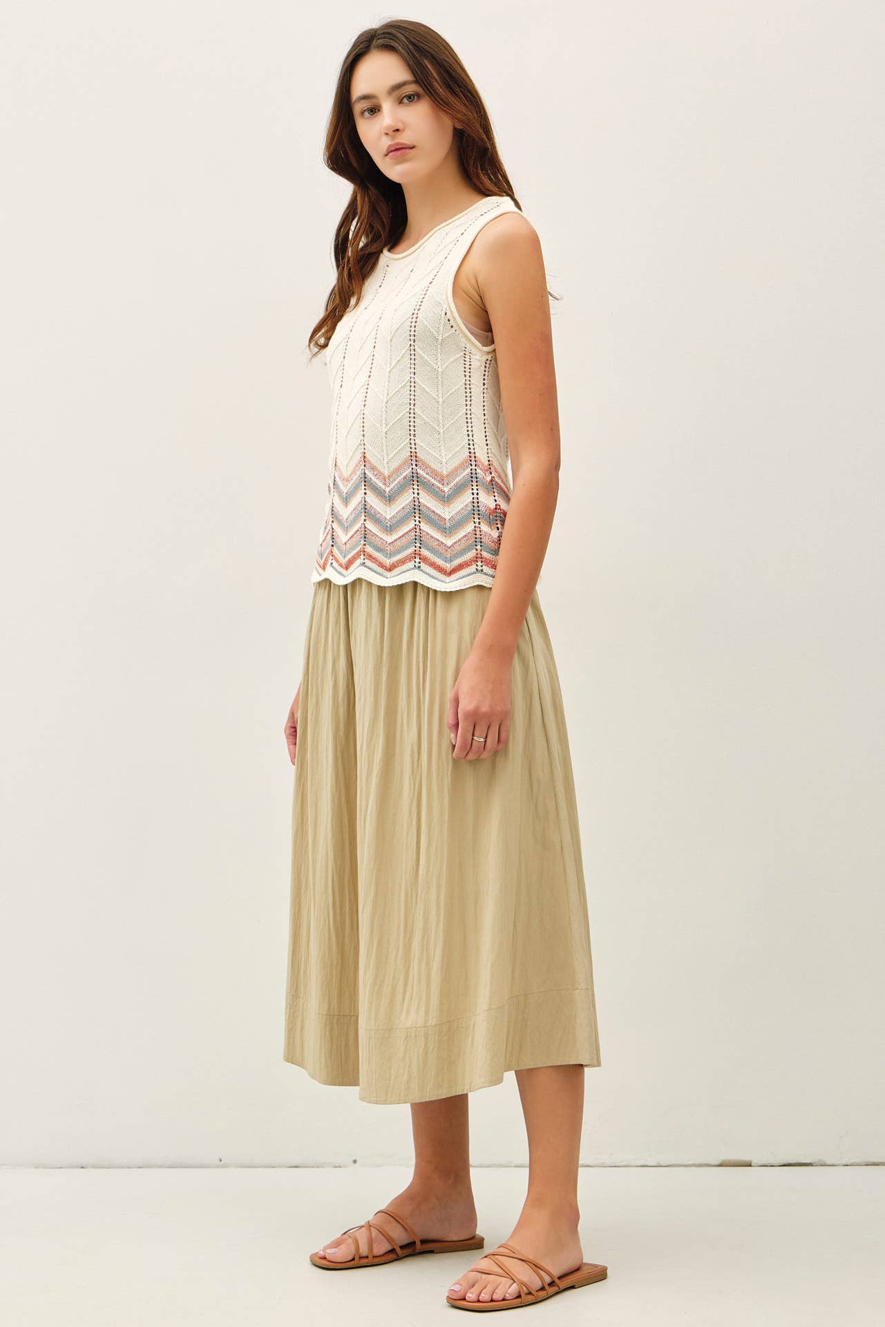 Terracotta Chevron Knit Tank