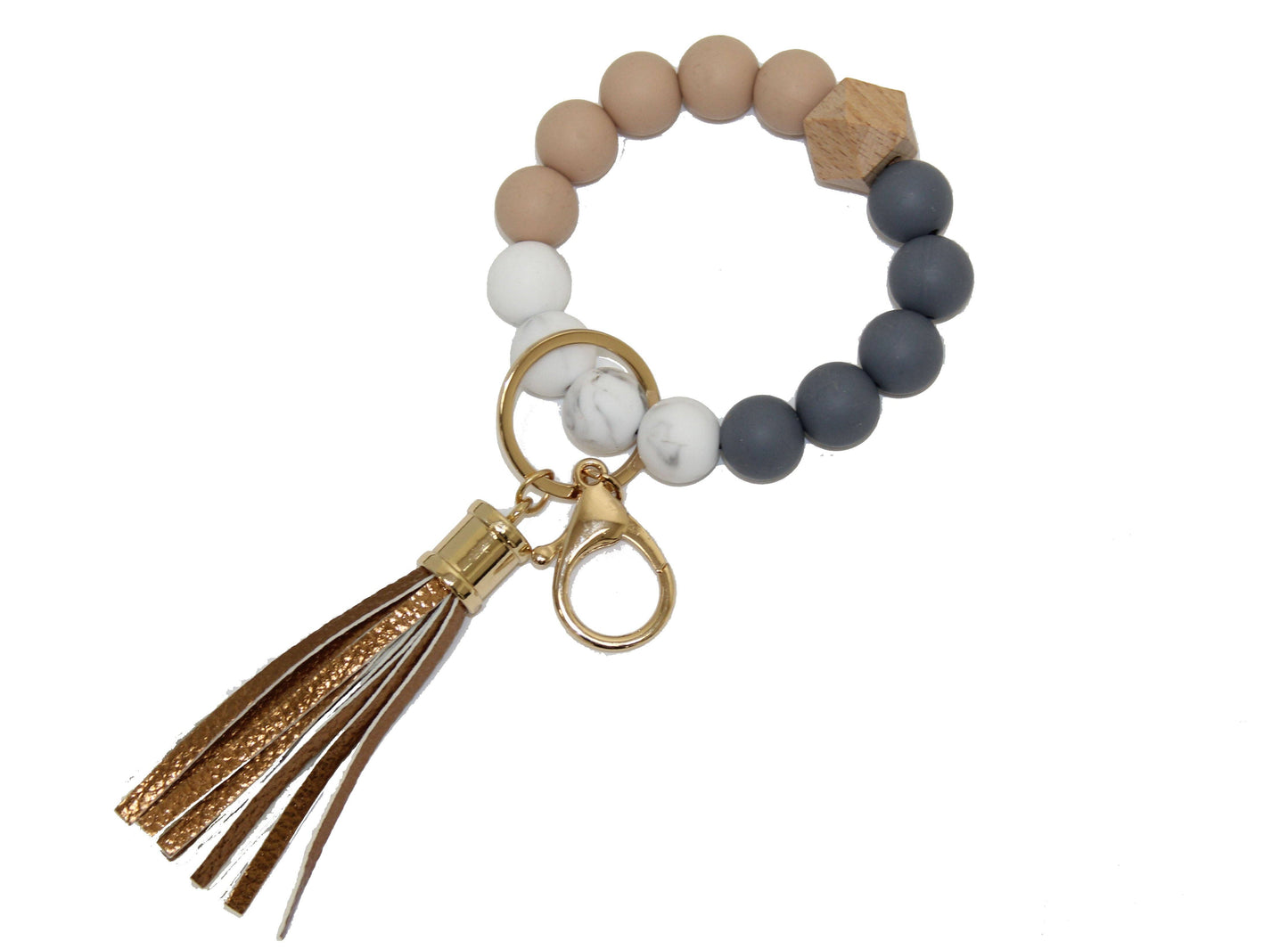 Silicone Beaded Keychain Bracelet