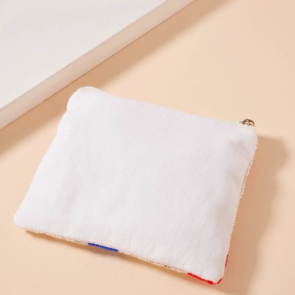 USA Beaded Coin Pouch