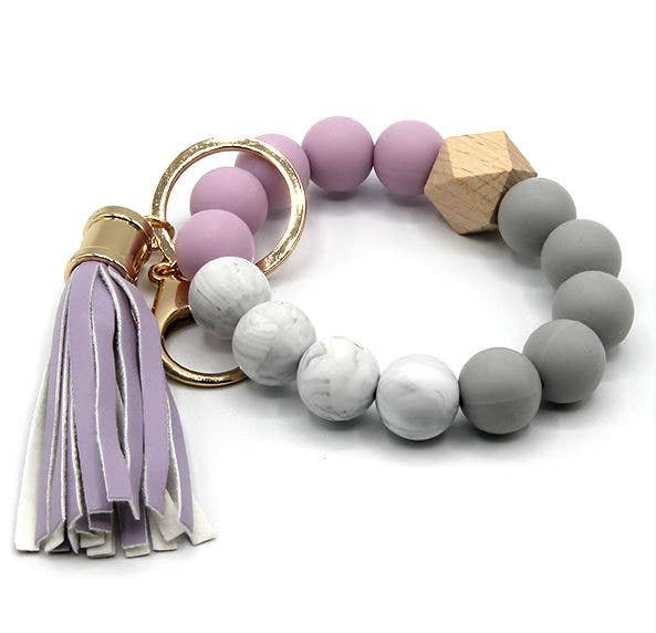Silicone Beaded Keychain Bracelet