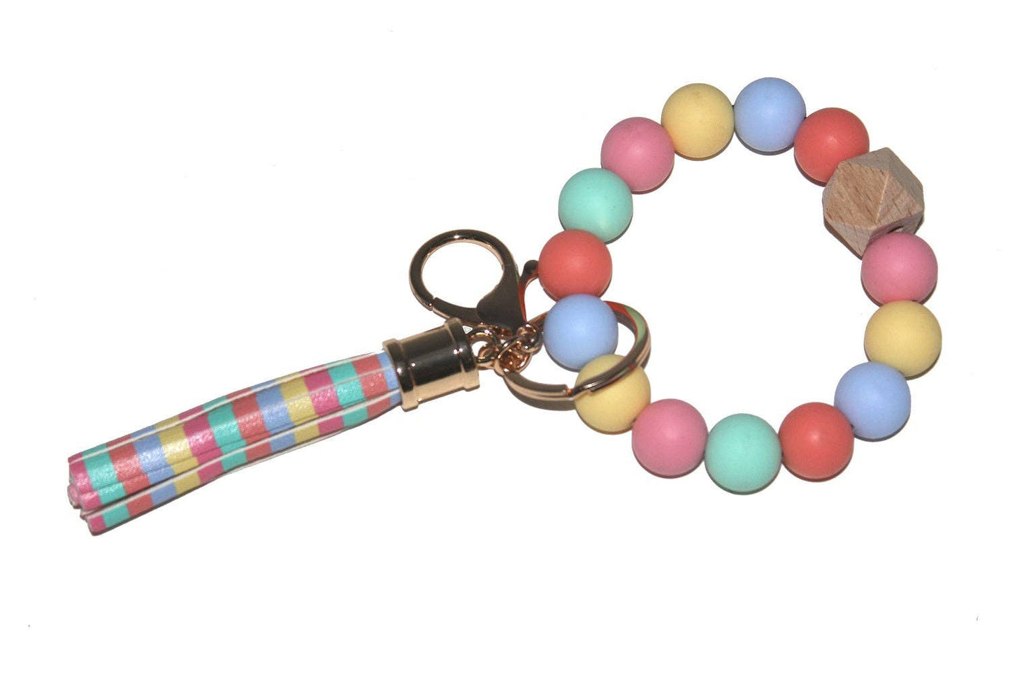 Silicone Beaded Keychain Bracelet