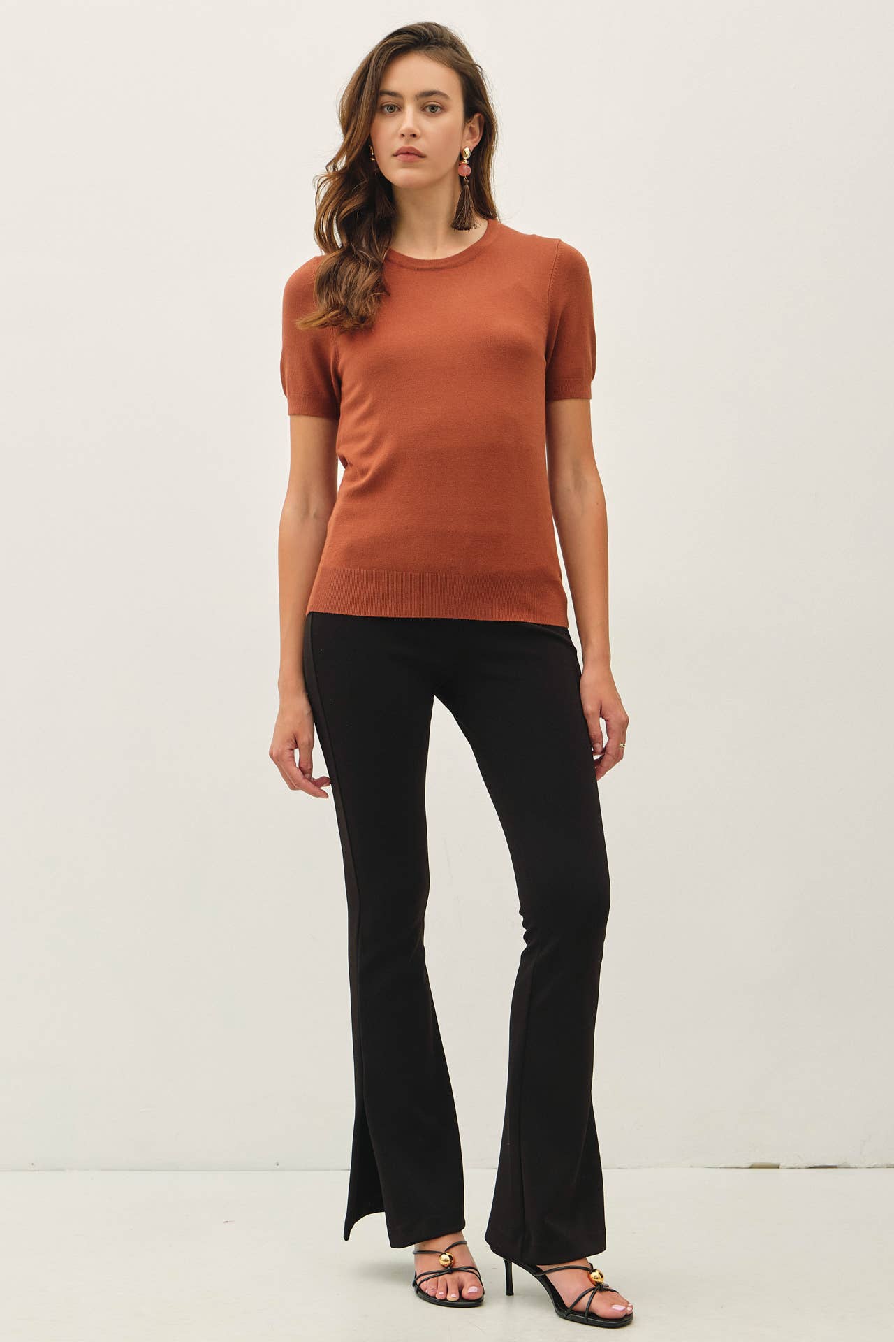 Rust Ultra Soft Short Sleeve Sweater Tee