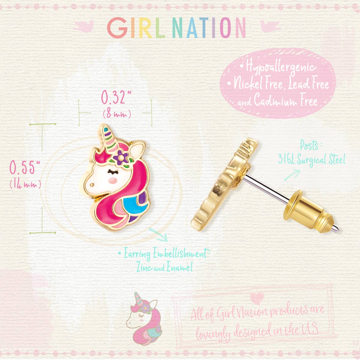 Unicorn Dreams - Stud Earrings