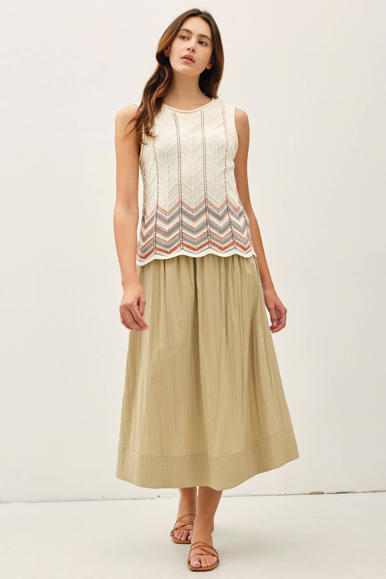 Terracotta Chevron Knit Tank