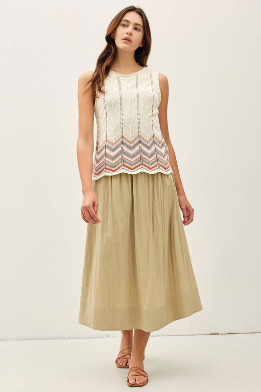 Terracotta Chevron Knit Tank