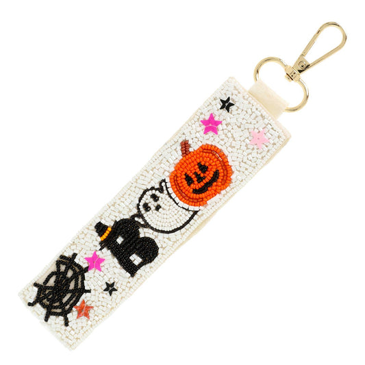Halloween Boo Decorative Seed Bead Key Chain
