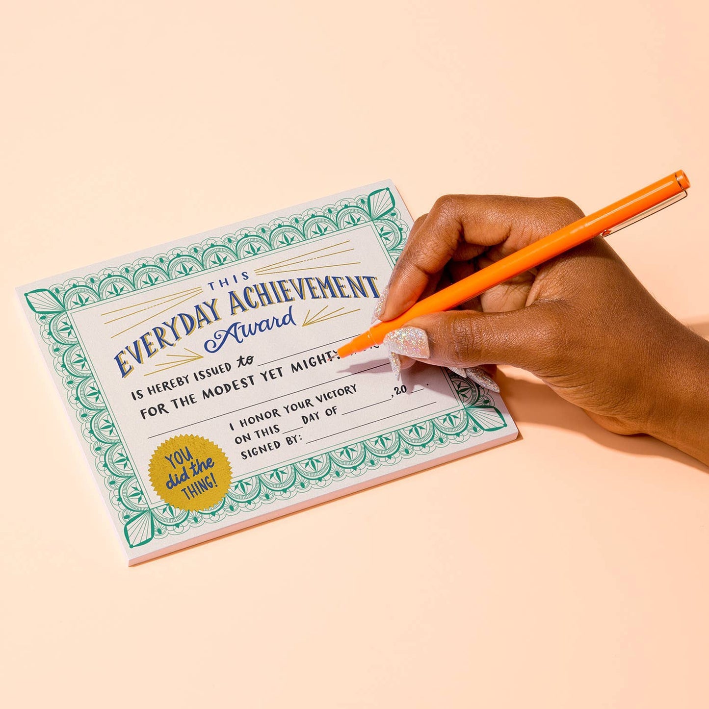 Everyday Achievement Certificate Notepad