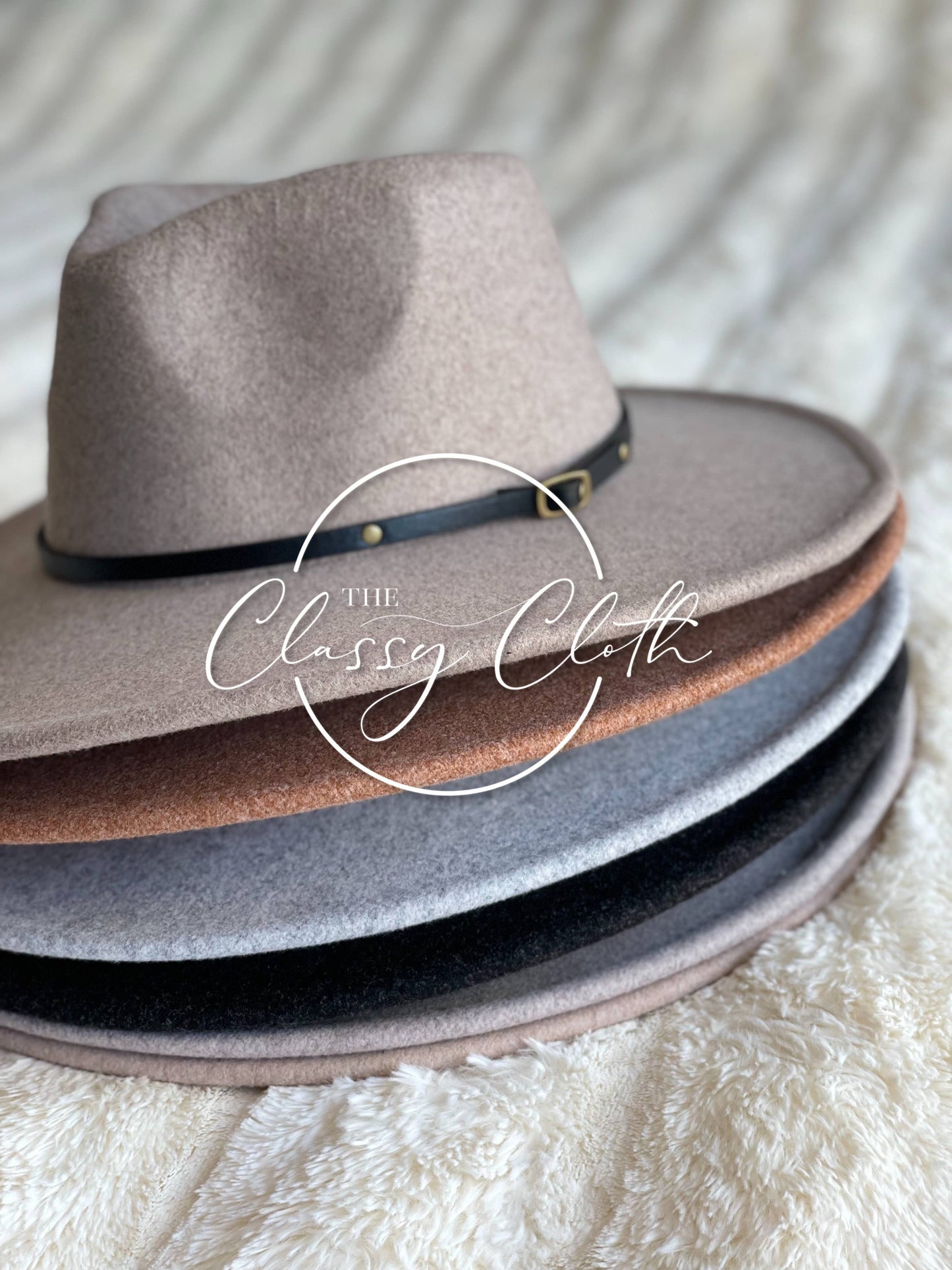 Camel Wide Brim Hat w/ Belt