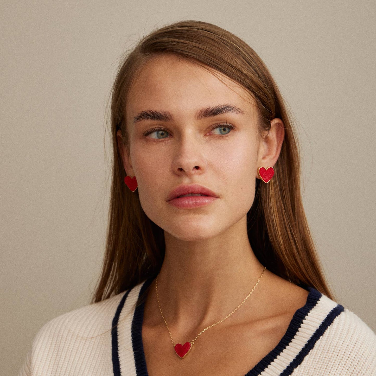 Heart Stone Charm Necklace