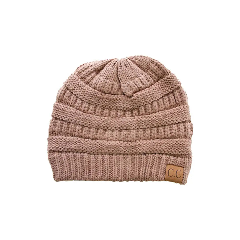 C.C Ribbed Solid Color Beanies