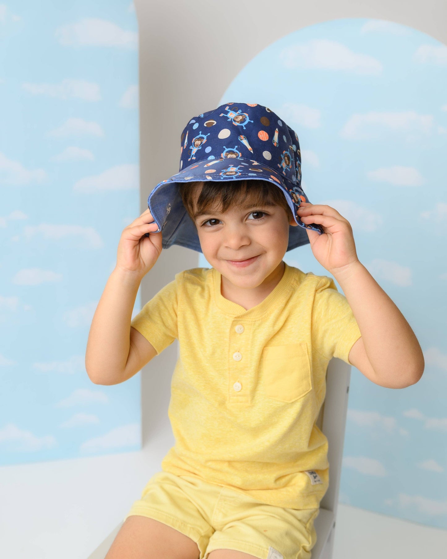 Space Monkey - Kids Reversible Sun Hat