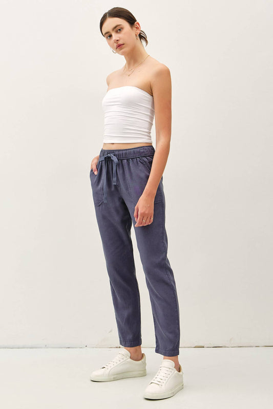 SLATE BLUE LARA TENCEL ANKLE PANTS