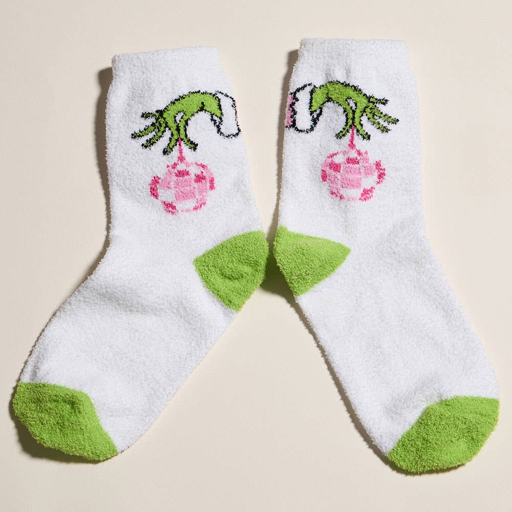Grinch Checkered Christmas Socks Gift Set