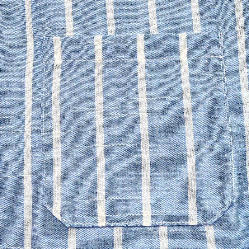 Blue Striped Button Down Shirt Oversized Blouse