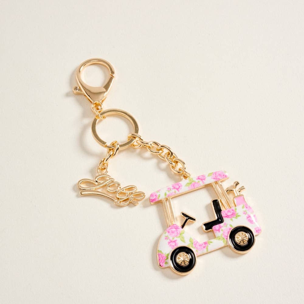 Golf Cart Keychain Bag Charm