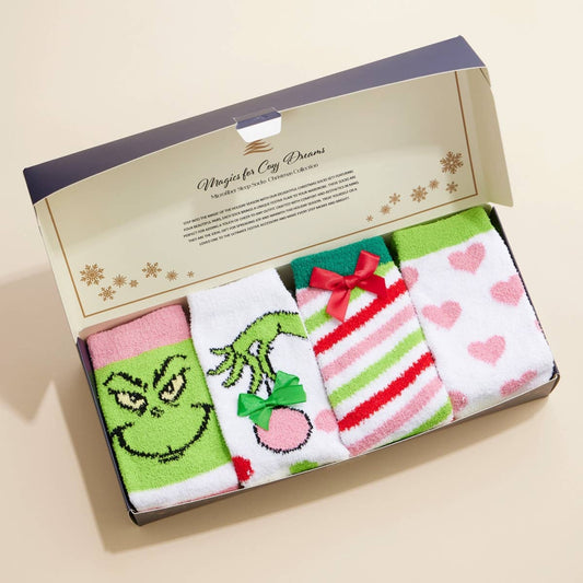 Grinch Fuzzy Socks Box Set of 4