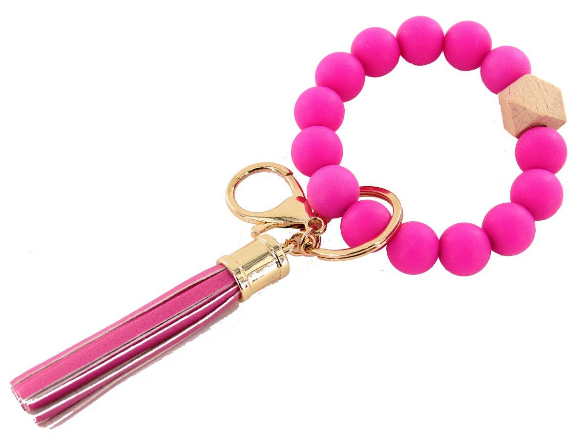 Silicone Beaded Keychain Bracelet