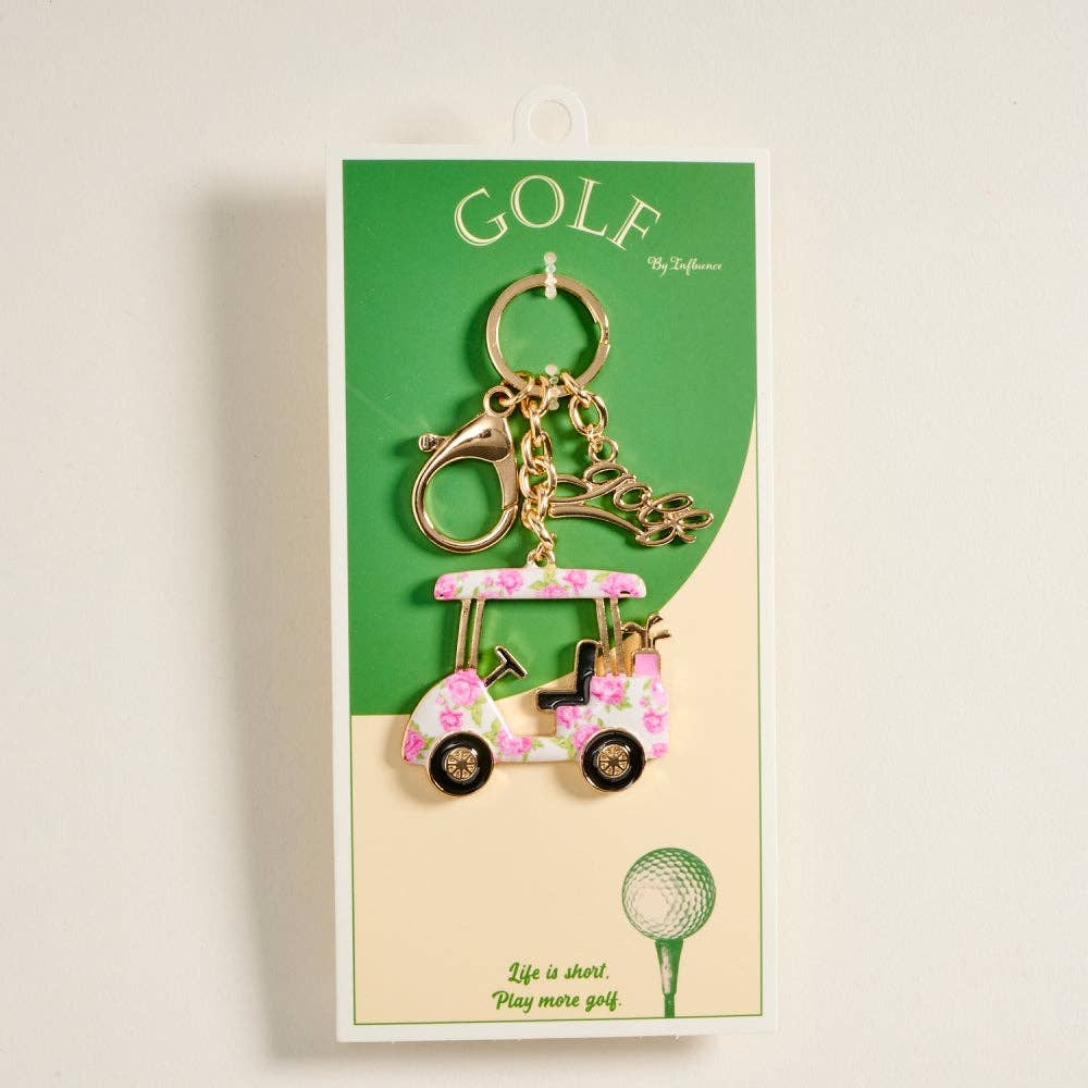 Golf Cart Keychain Bag Charm