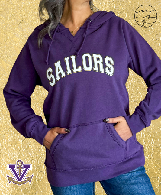 Ladies Puff Sailors V-Notch Hoodie