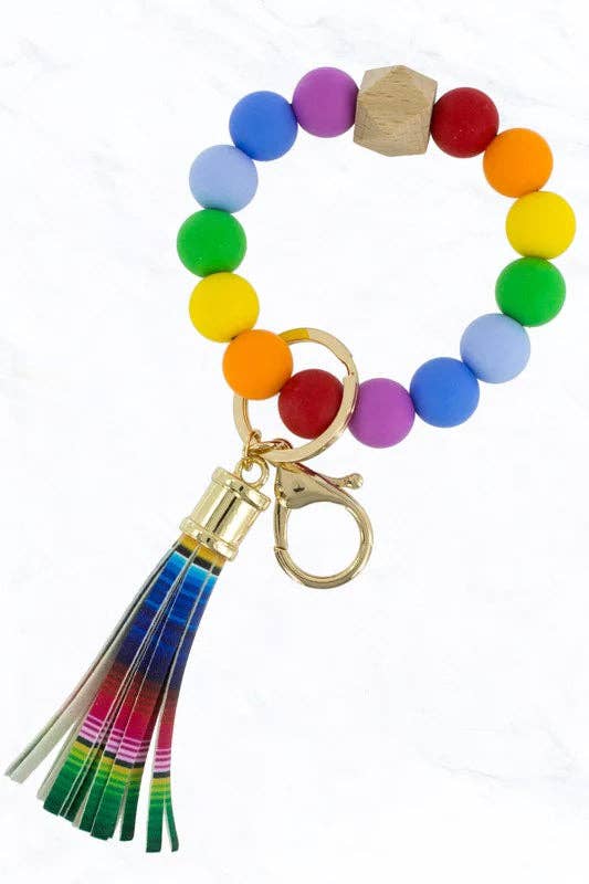Silicone Beaded Keychain Bracelet