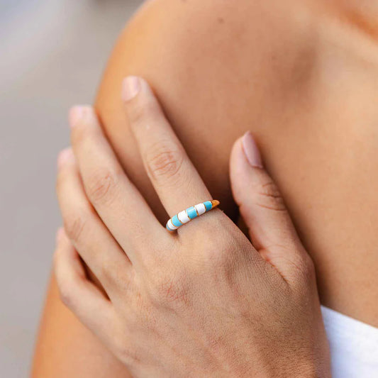 Striped Enamel Ring