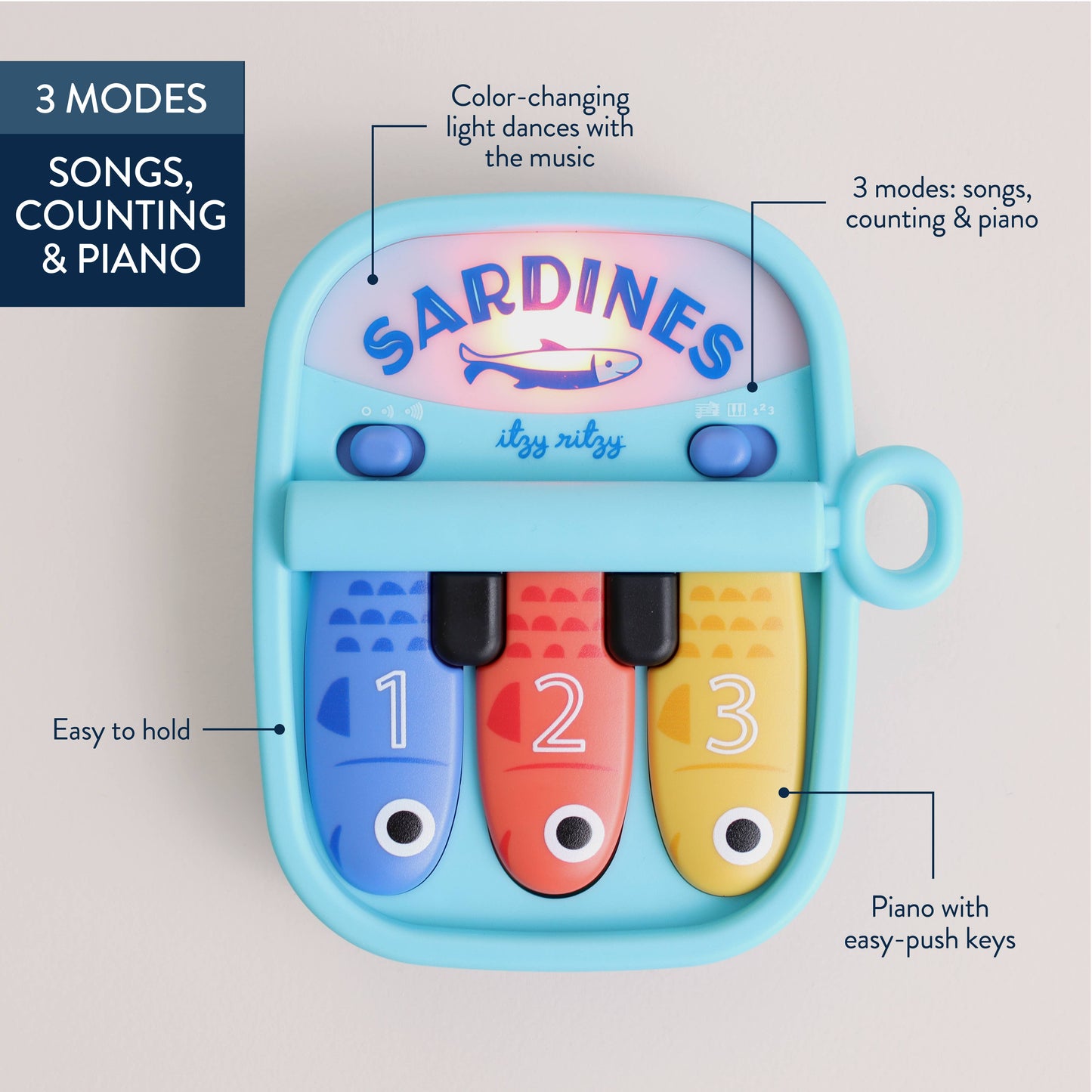 Bitzy Tunes™ Sardines Piano Toy