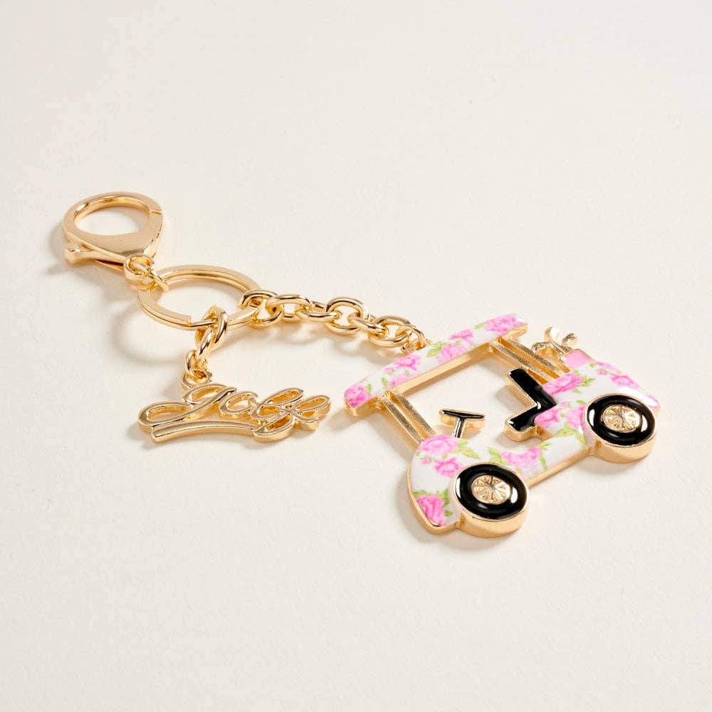 Golf Cart Keychain Bag Charm