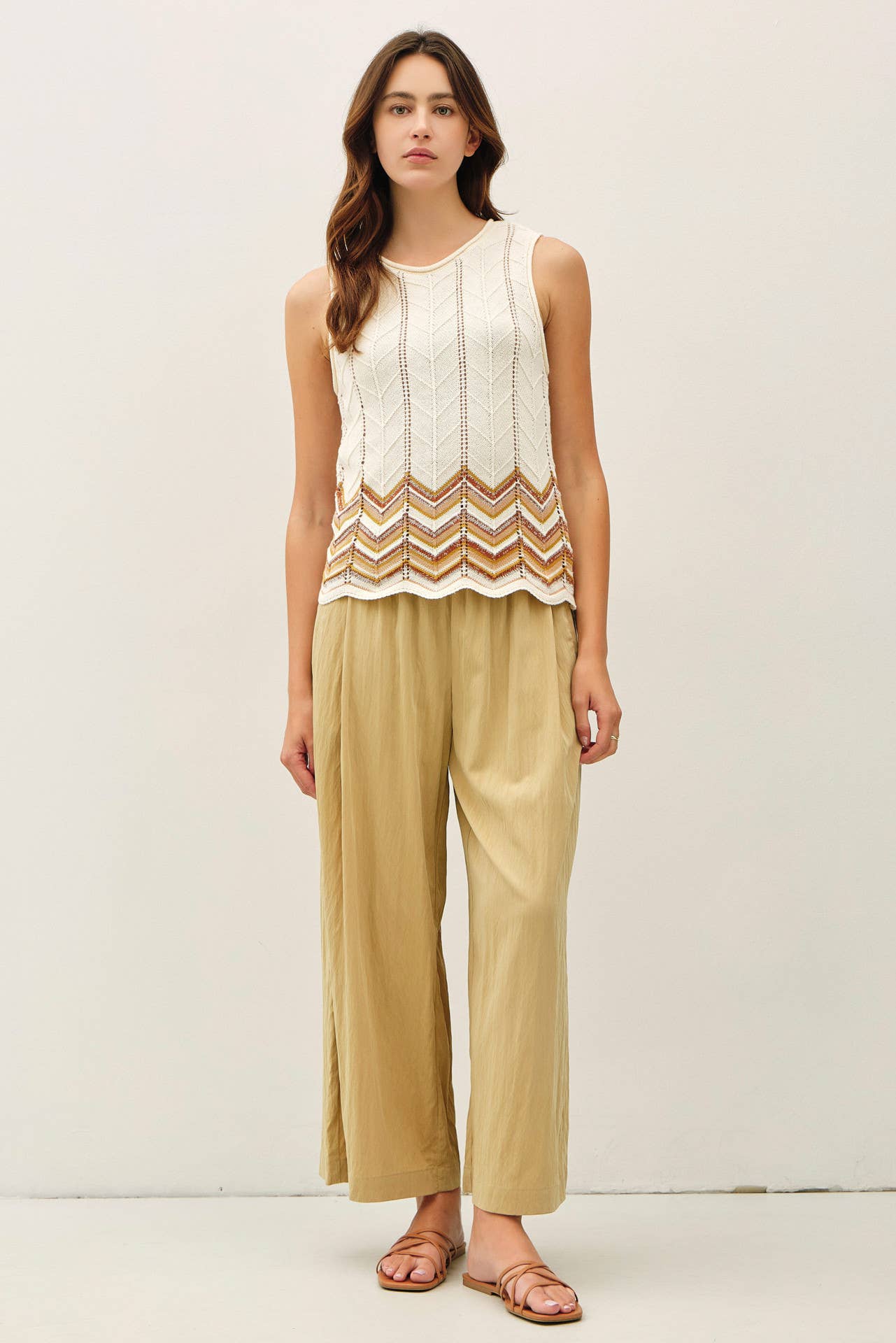 Terracotta Chevron Knit Tank