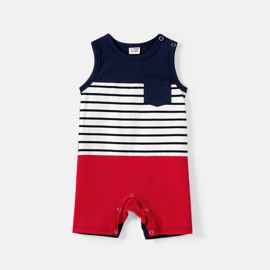 Red White + Blue Baby Romper