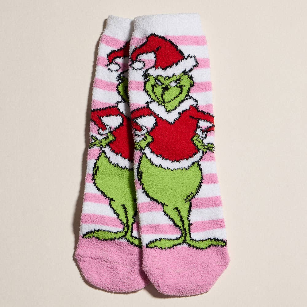 Grinch Checkered Christmas Socks Gift Set