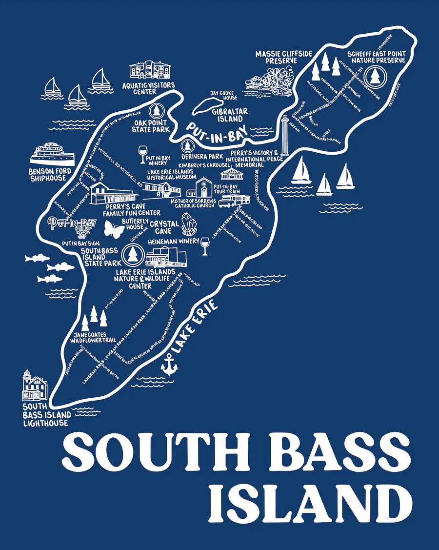 Put in Bay - South Bass Island 8x10 Print - Blue