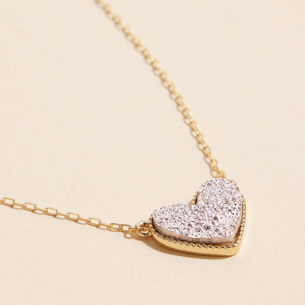 Heart Stone Charm Necklace