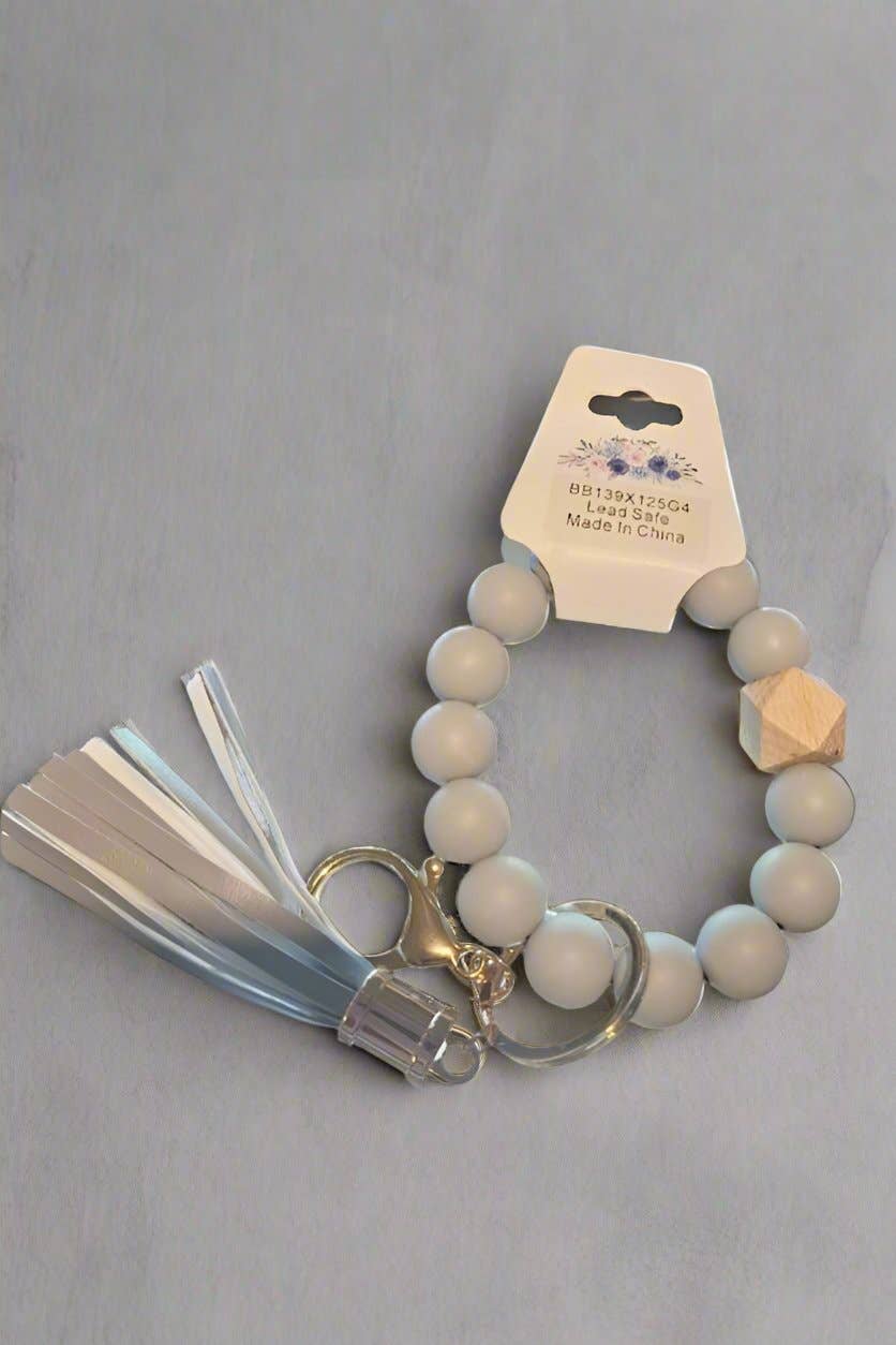 Silicone Beaded Keychain Bracelet