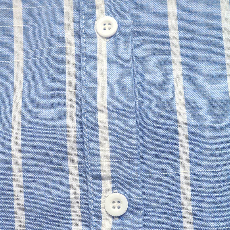 Blue Striped Button Down Shirt Oversized Blouse